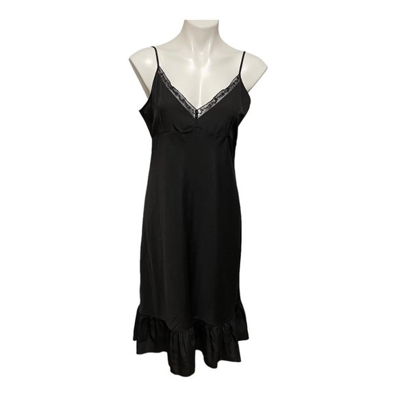 Needle & Thread Size 10 Black Spaghetti Strap Slip Dress - Picture 2 of 7